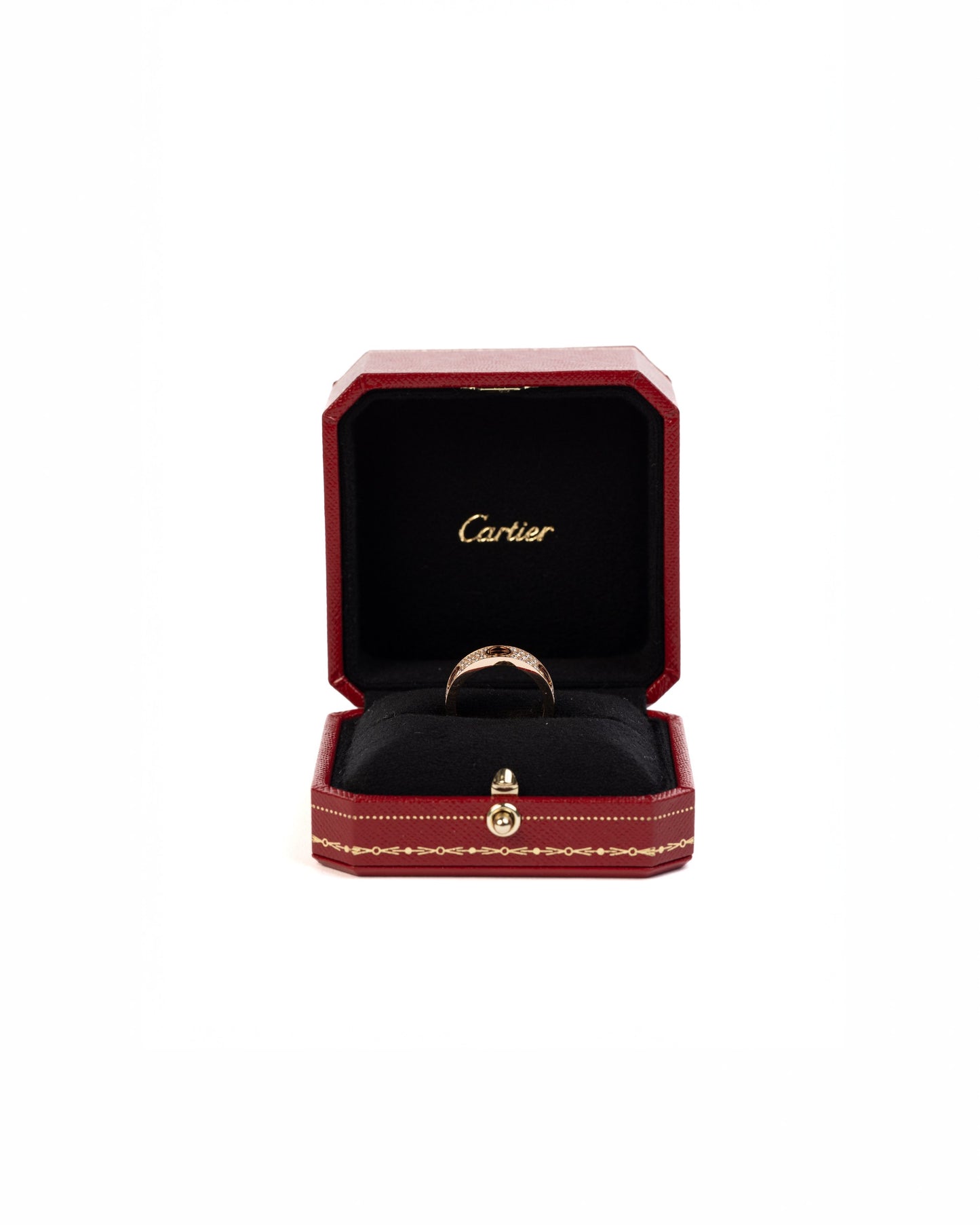 Cartier 18k Love Ring in Rose Gold with Diamonds, Size 55