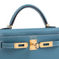 Kelly 20 Blue Jean in Epsom Leather with Gold Hardware
