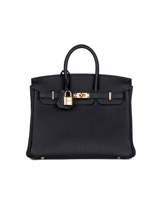 Birkin 25 Black in Togo Leather with Gold Hardware