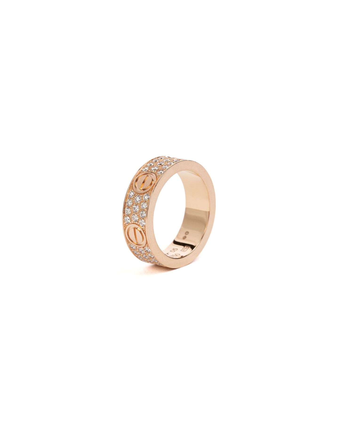 Cartier 18k Love Ring in Rose Gold with Diamonds, Size 55