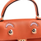 Kelly Doll Orange/Rose Sakura in Swift Leather with Gold Hardware