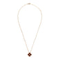 Van Cleef & Arpels Vintage Alhambra Limited Edition 2017 Bulls Eye Brown Stone and Diamond 18K Rose Gold Holiday Pendant Necklace