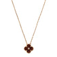 Van Cleef & Arpels Vintage Alhambra Limited Edition 2017 Bulls Eye Brown Stone and Diamond 18K Rose Gold Holiday Pendant Necklace