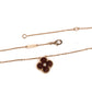 Van Cleef & Arpels Vintage Alhambra Limited Edition 2017 Bulls Eye Brown Stone and Diamond 18K Rose Gold Holiday Pendant Necklace