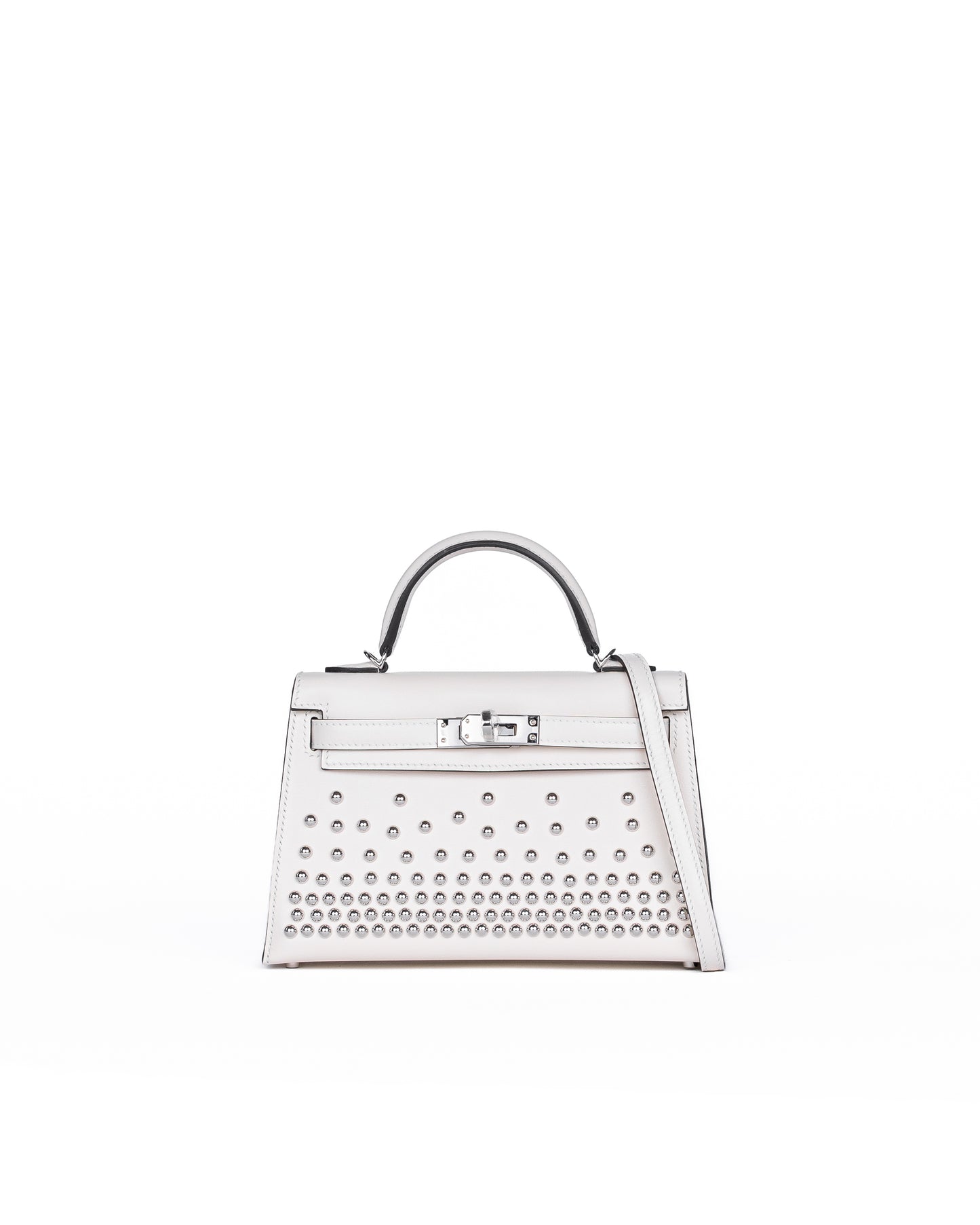 Hermès Kelly 20 Cloute Crème Box Leather with Palladium Hardware