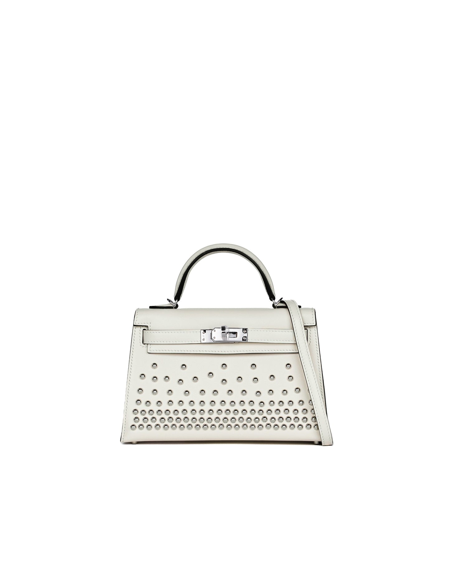 Kelly 20 Cloute Crème Box Leather with Palladium Hardware