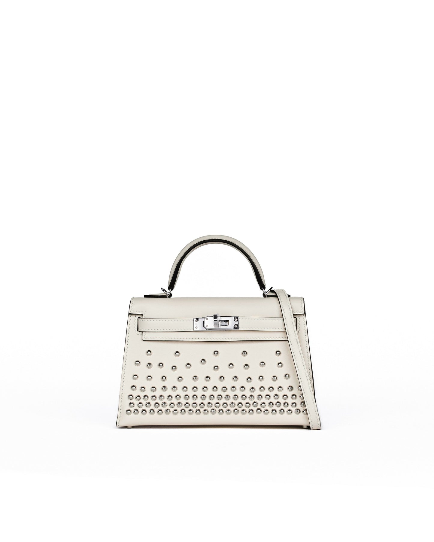 Kelly 20 Cloute Crème Box Leather with Palladium Hardware