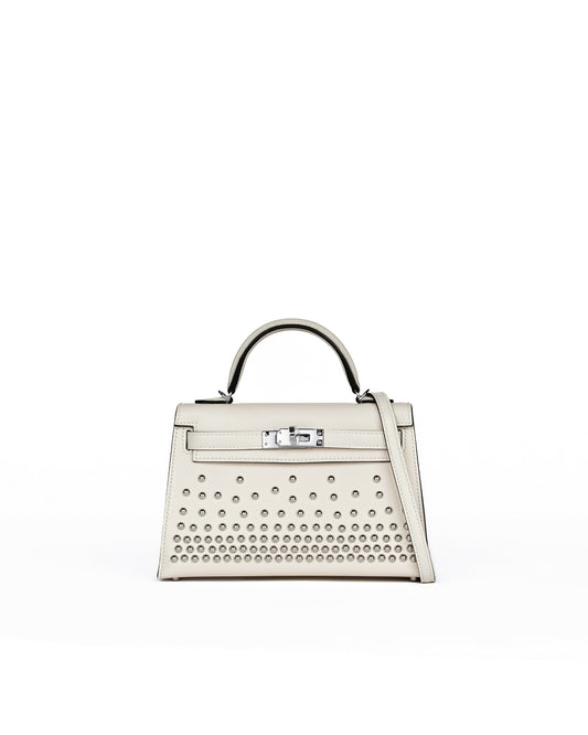 Kelly 20 Cloute Crème Box Leather with Palladium Hardware