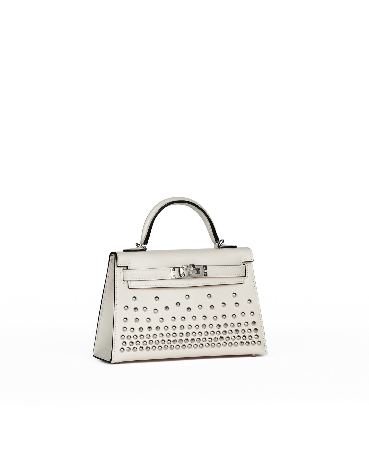 Kelly 20 Cloute Crème Box Leather with Palladium Hardware