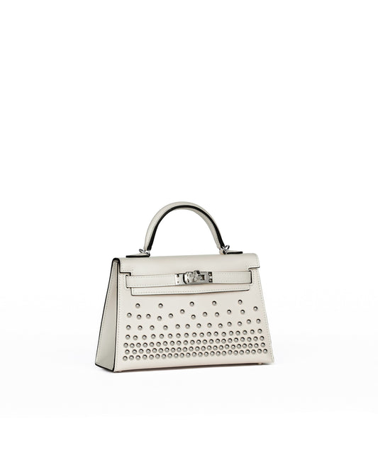 Kelly 20 Cloute Crème Box Leather with Palladium Hardware