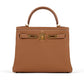 Kelly 28 Gold in Togo Leather with Gold Hardware