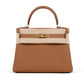 Kelly 28 Gold in Togo Leather with Gold Hardware