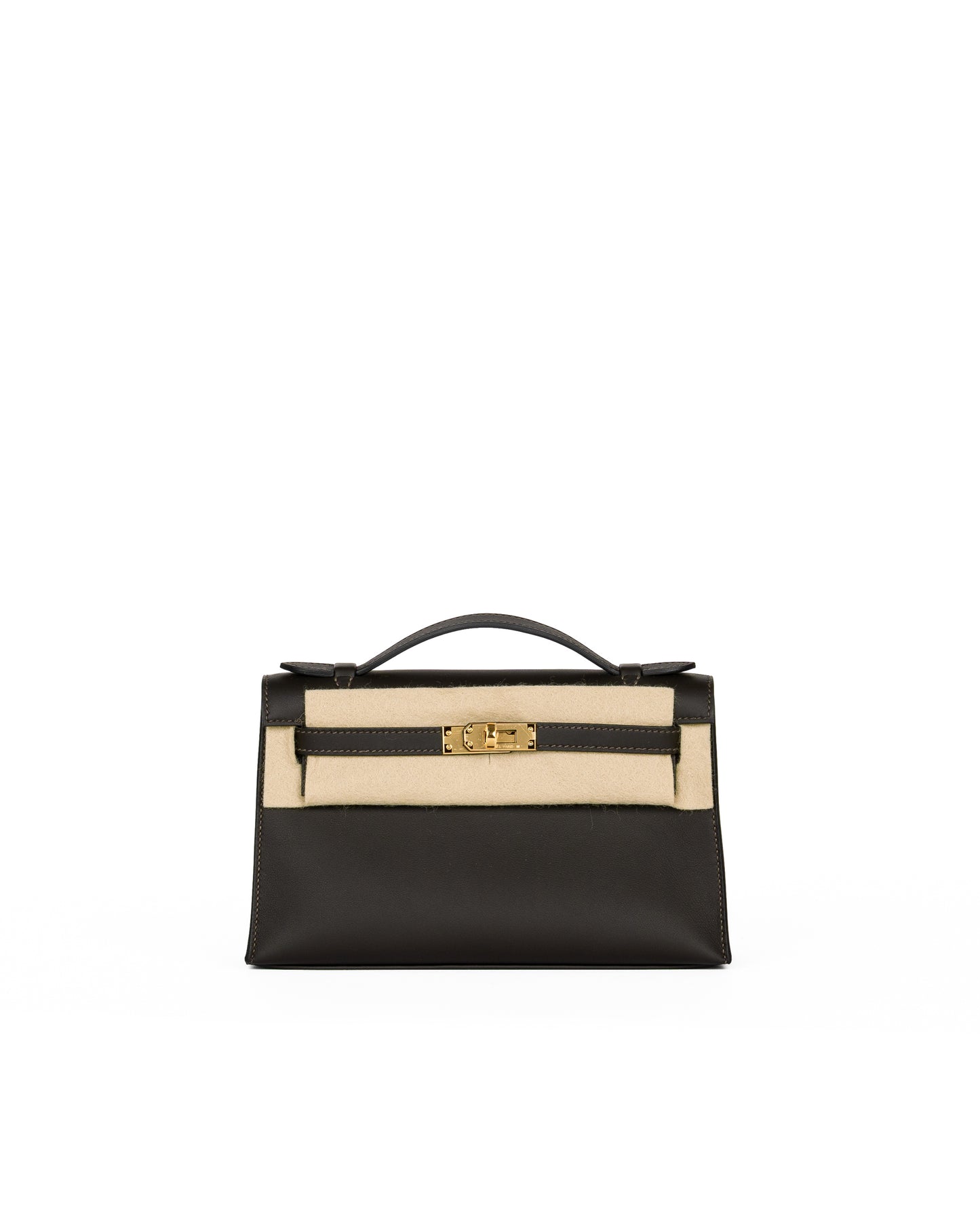 Hermès Kelly Pochette HSS Bai Brun with Gold Interior Swift and Gold Hardware