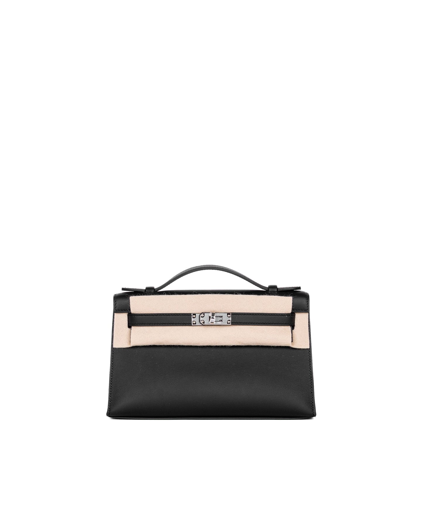 Kelly Pochette Black in Swift Leather with Palladium Hardware