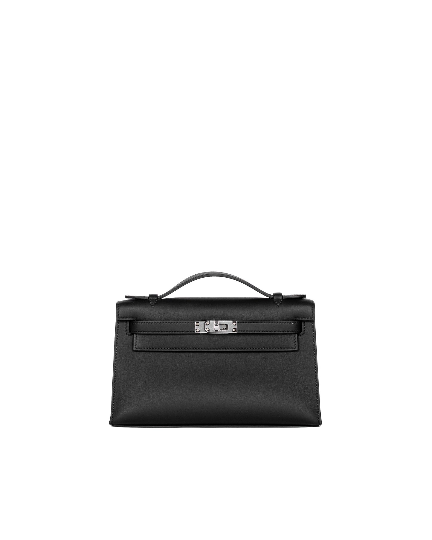 Kelly Pochette Black in Swift Leather with Palladium Hardware