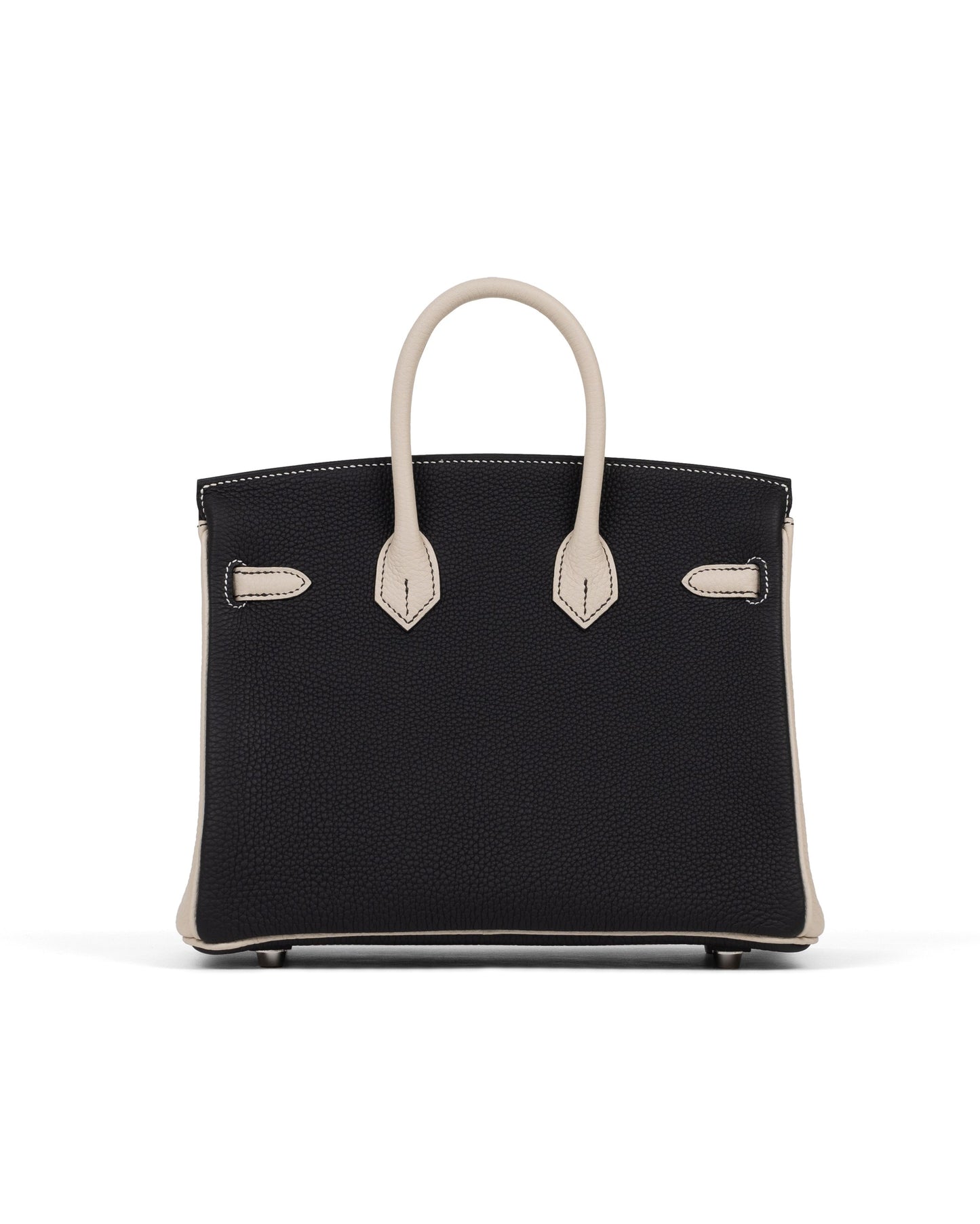 Birkin 25 HSS Black and Gris Perle in Togo leather with Brushed Palladium Hardware