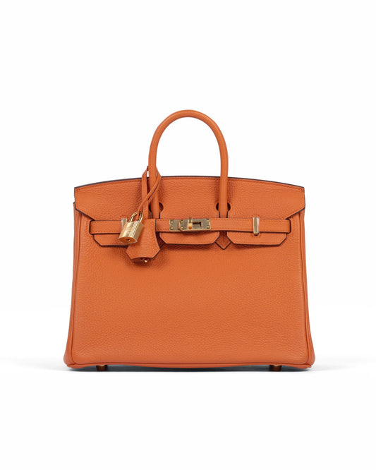 Birkin 25 Orange in Togo Leather with Gold Hardware