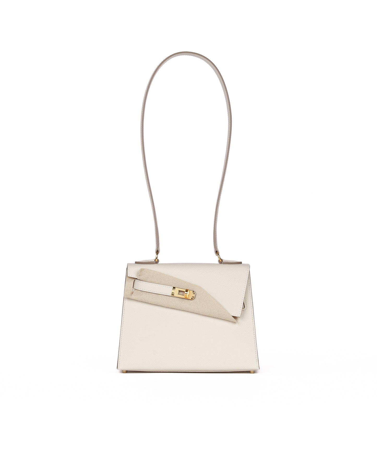Kelly Desordre Craie in Epsom Leather with Gold Hardware