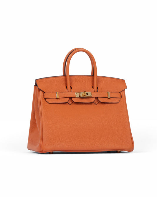 Birkin 25 Orange in Togo Leather with Gold Hardware