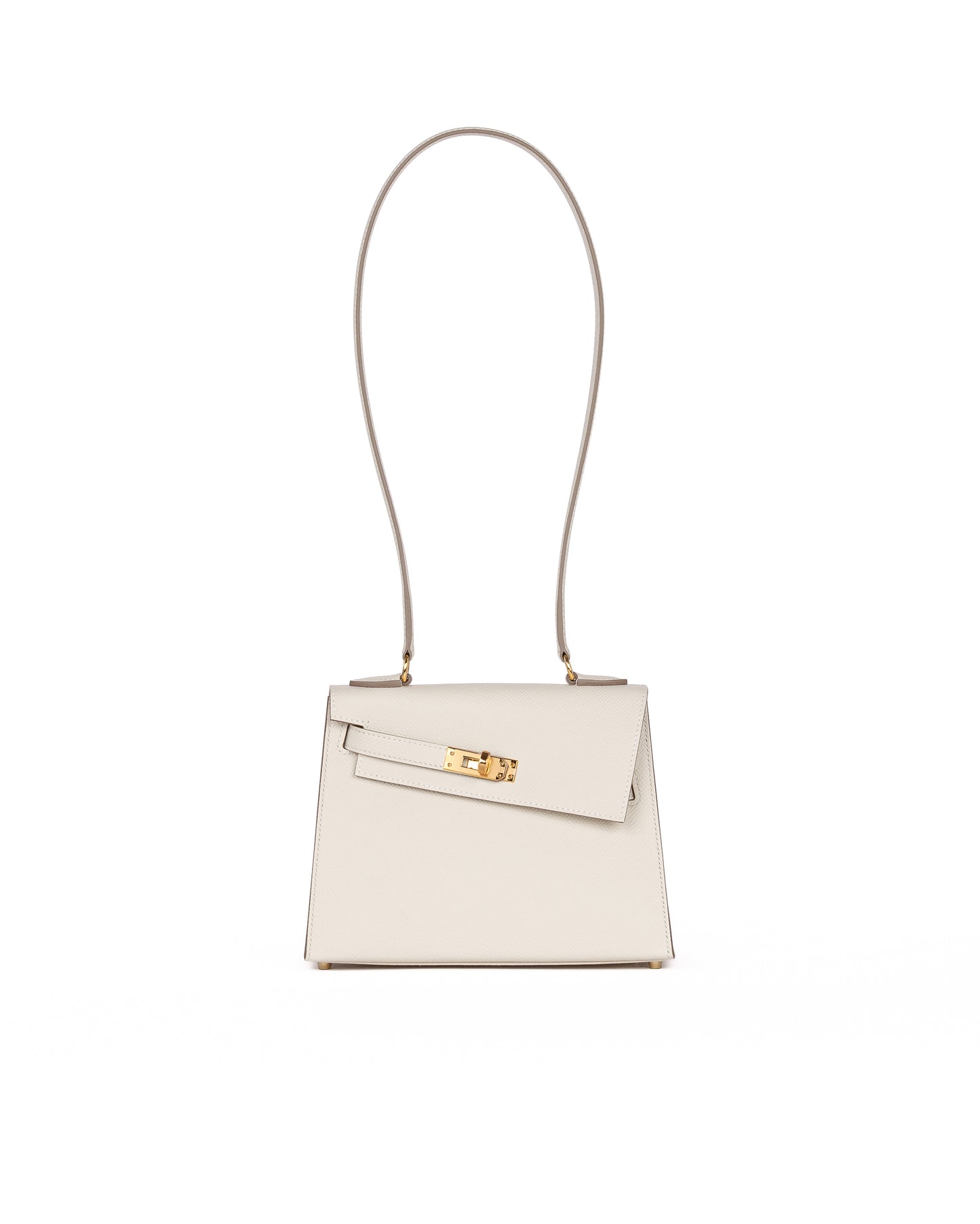 Kelly Desordre Craie in Epsom Leather with Gold Hardware