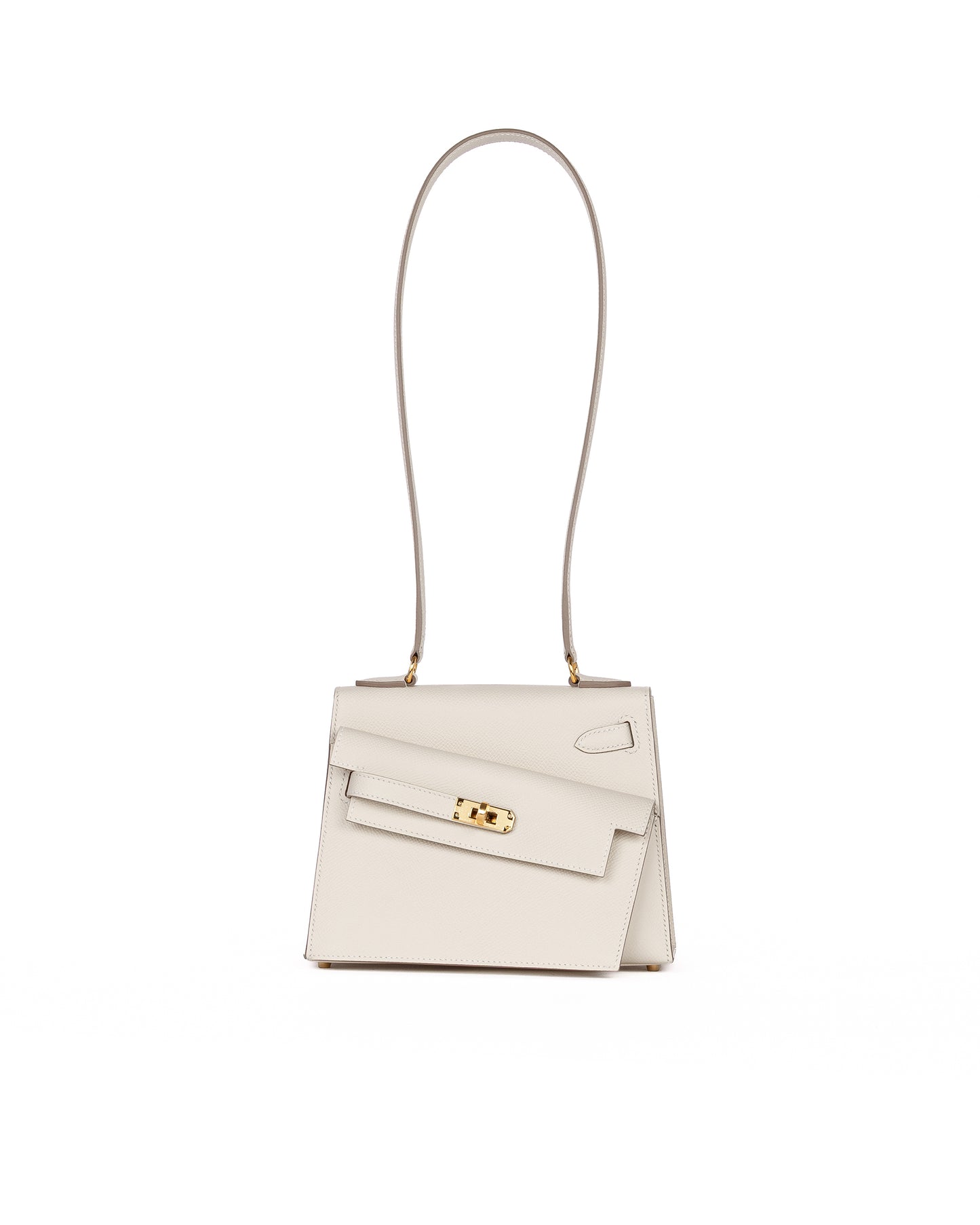 Kelly Desordre Craie in Epsom Leather with Gold Hardware