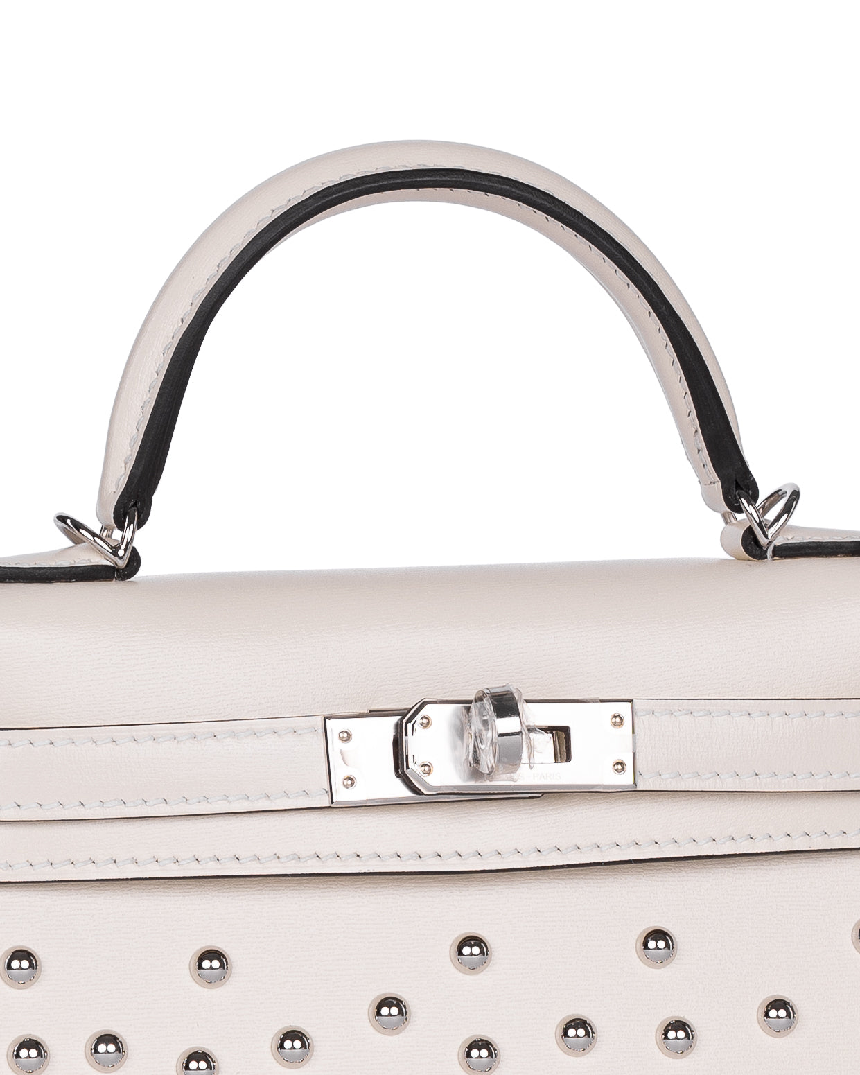 Hermès Kelly 20 Cloute Crème Box Leather with Palladium Hardware