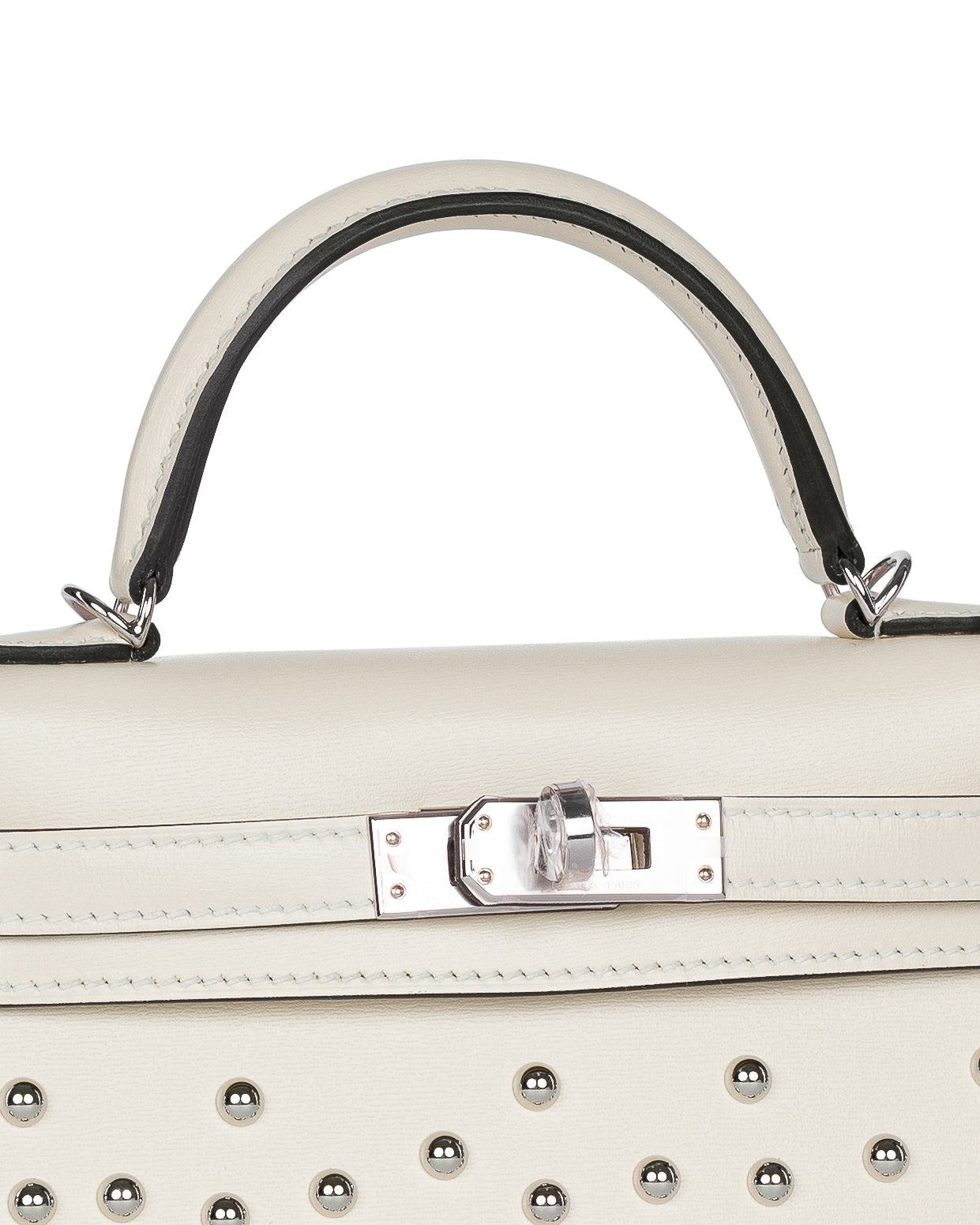 Kelly 20 Cloute Crème Box Leather with Palladium Hardware