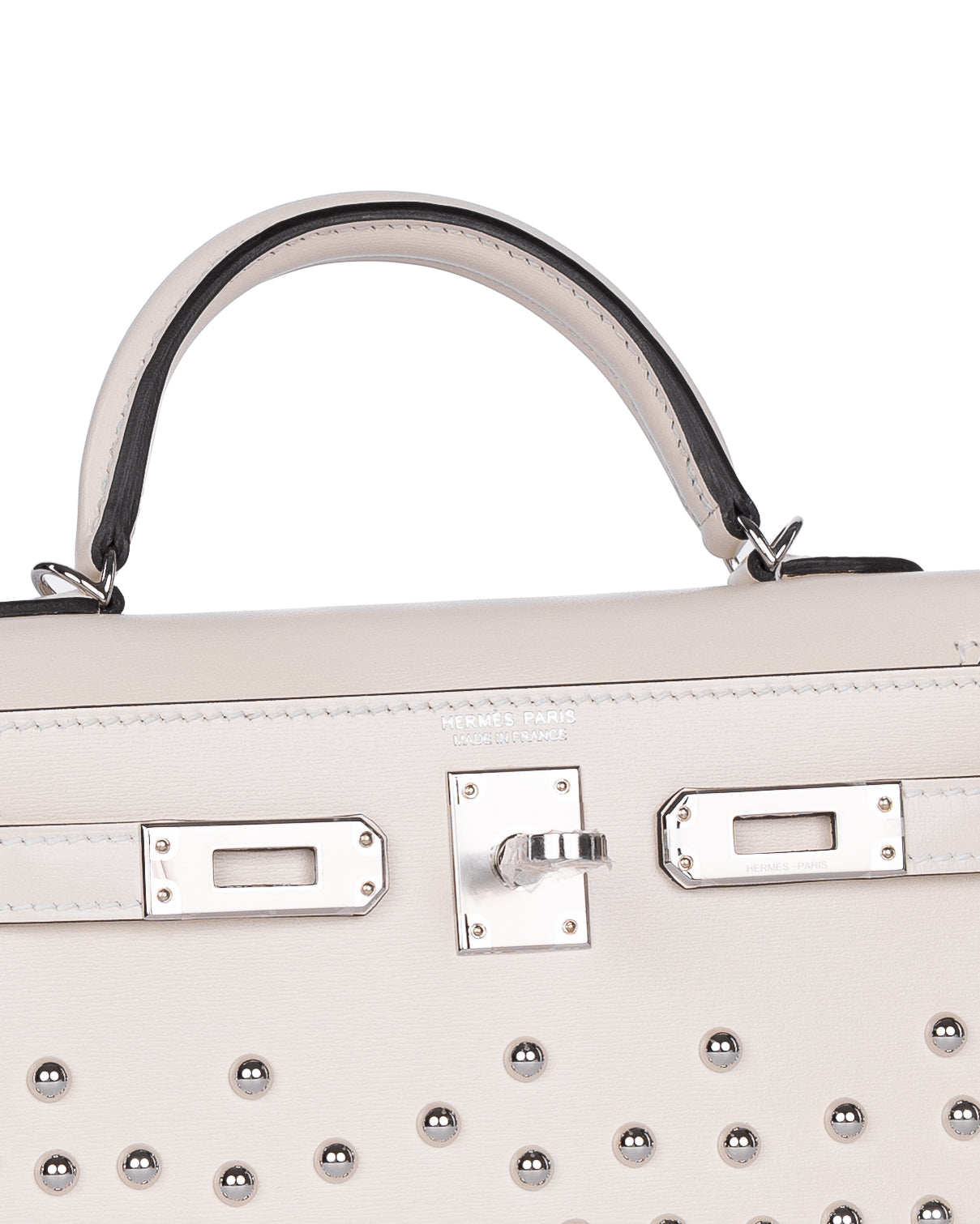 Hermès Kelly 20 Cloute Crème Box Leather with Palladium Hardware
