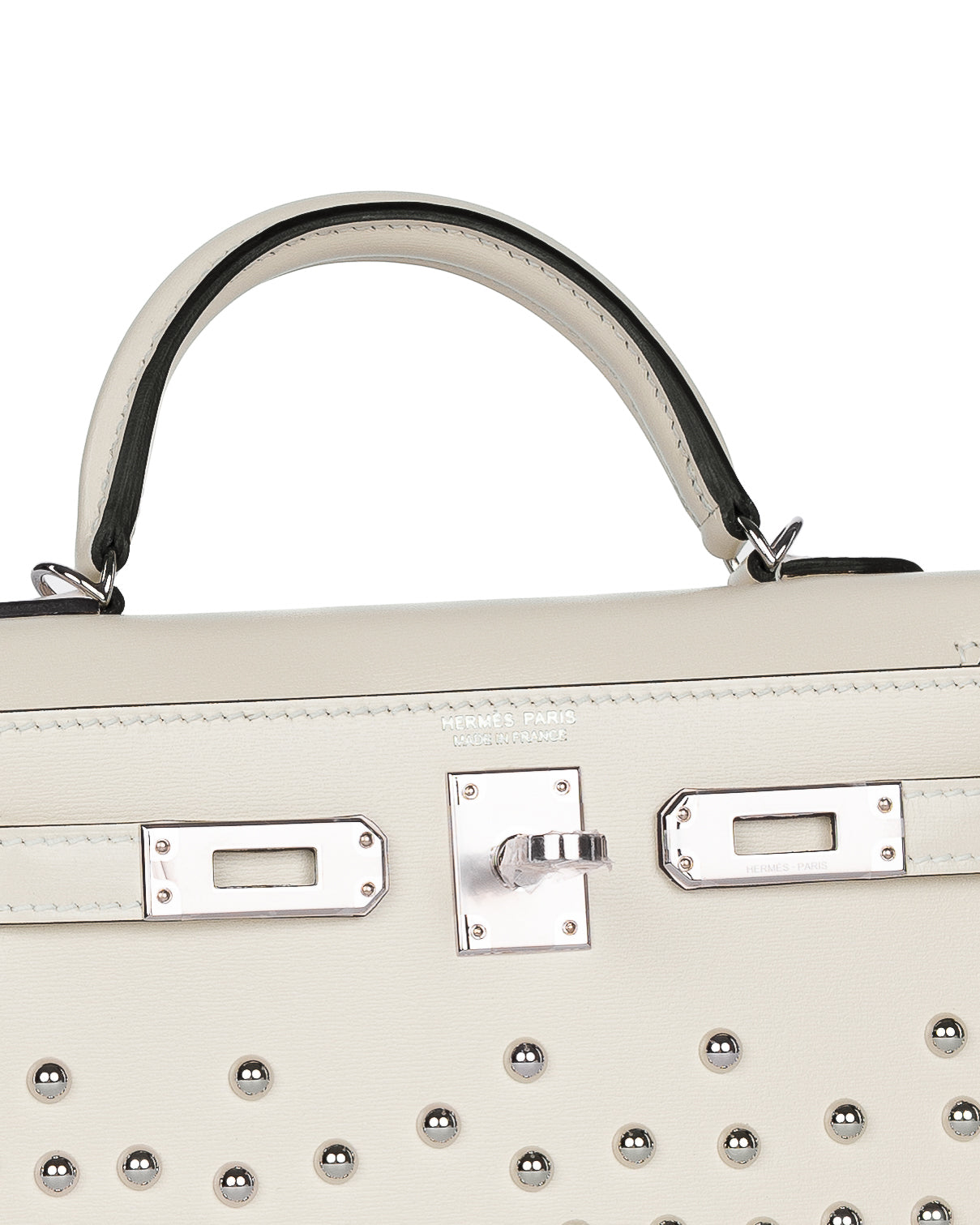 Kelly 20 Cloute Crème Box Leather with Palladium Hardware