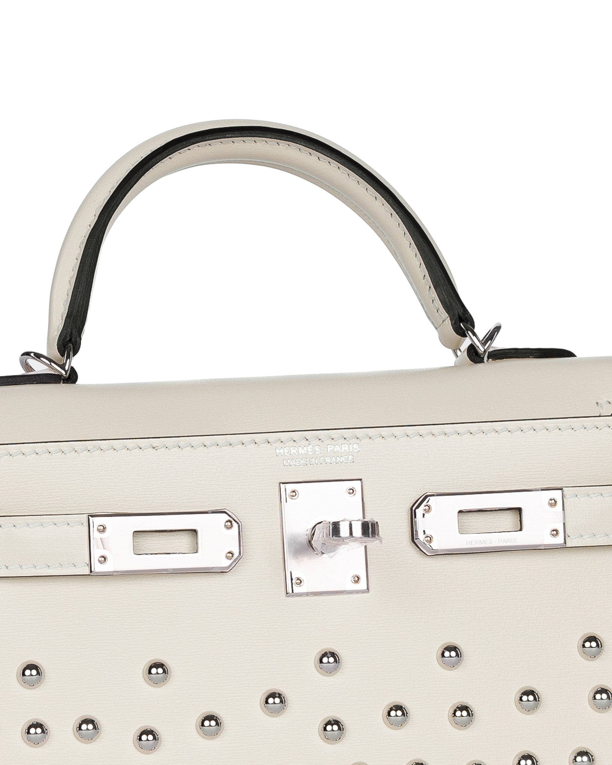 Kelly 20 Cloute Crème Box Leather with Palladium Hardware