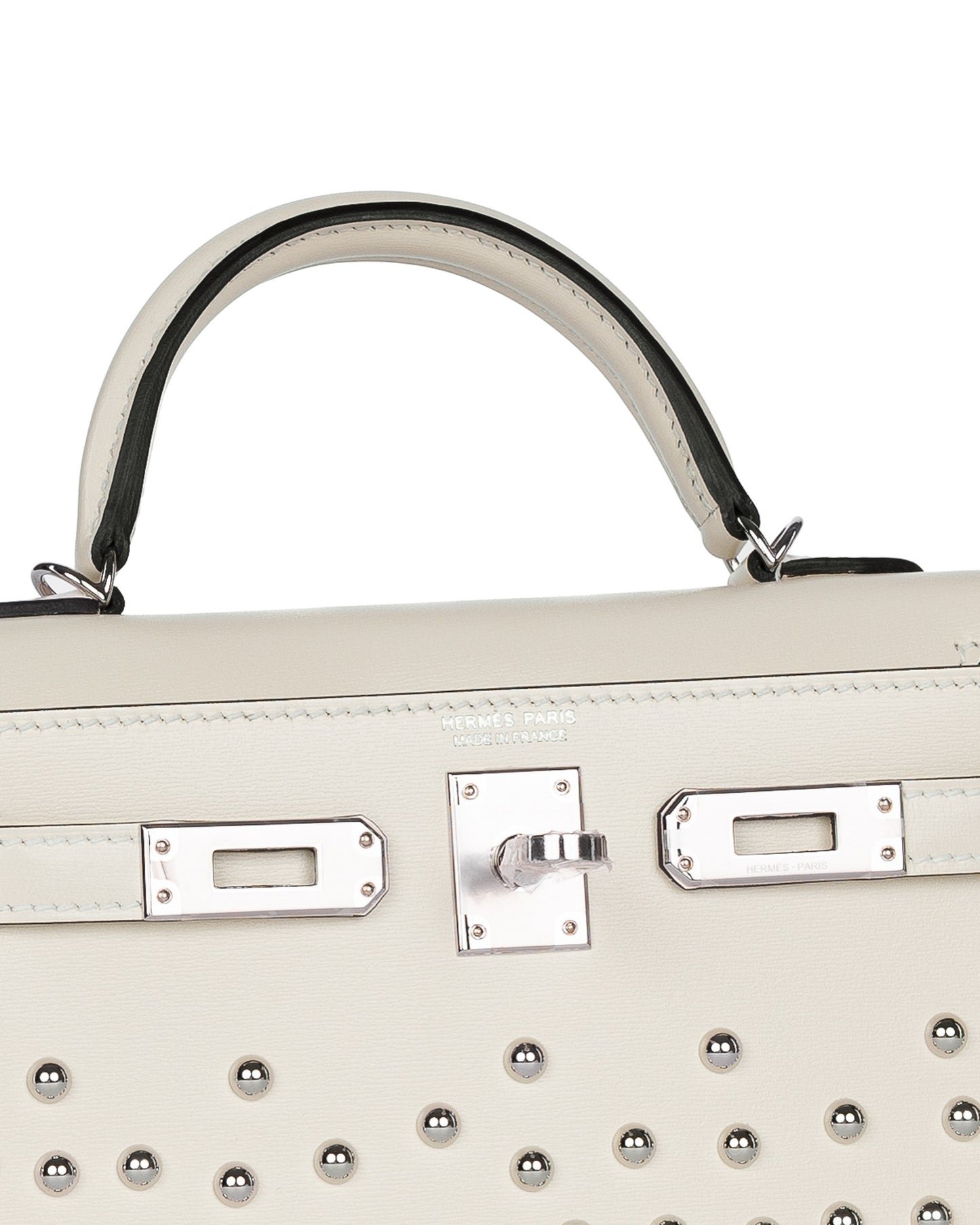 Kelly 20 Cloute Crème Box Leather with Palladium Hardware