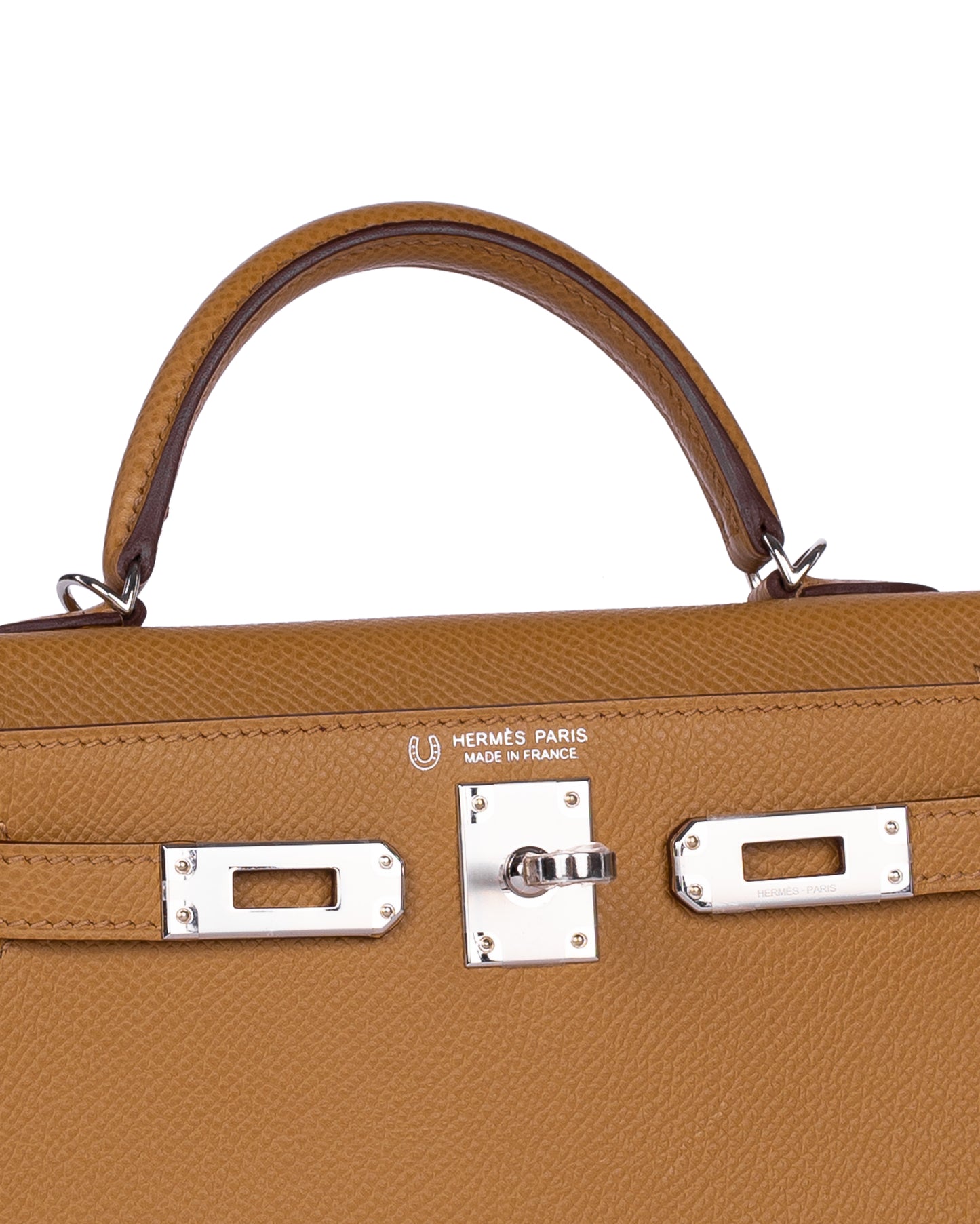 Hermès Kelly 20 HSS Biscuit/Bordeaux Epsom with Palladium Hardware