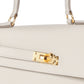 Kelly Desordre Craie in Epsom Leather with Gold Hardware