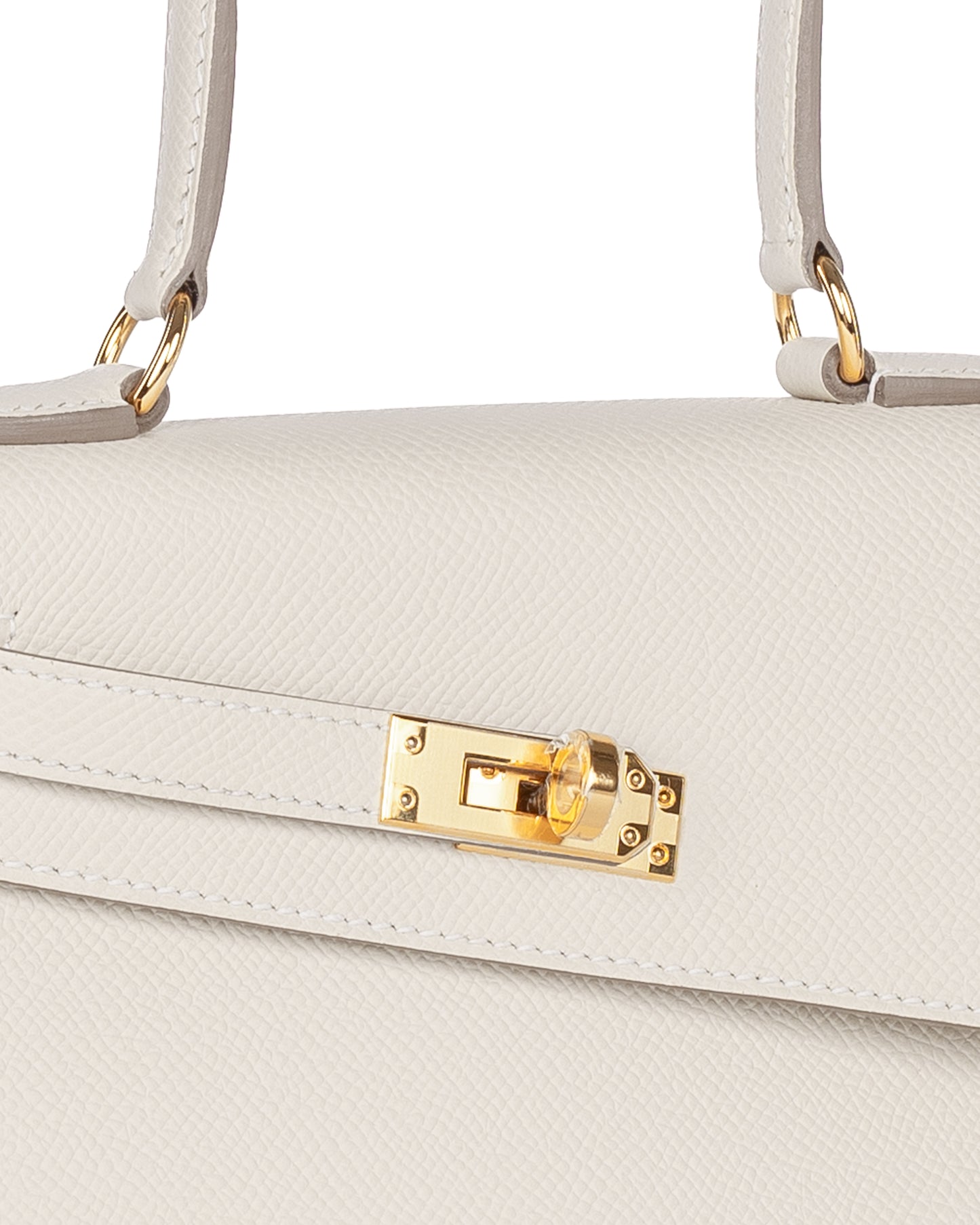 Kelly Desordre Craie in Epsom Leather with Gold Hardware