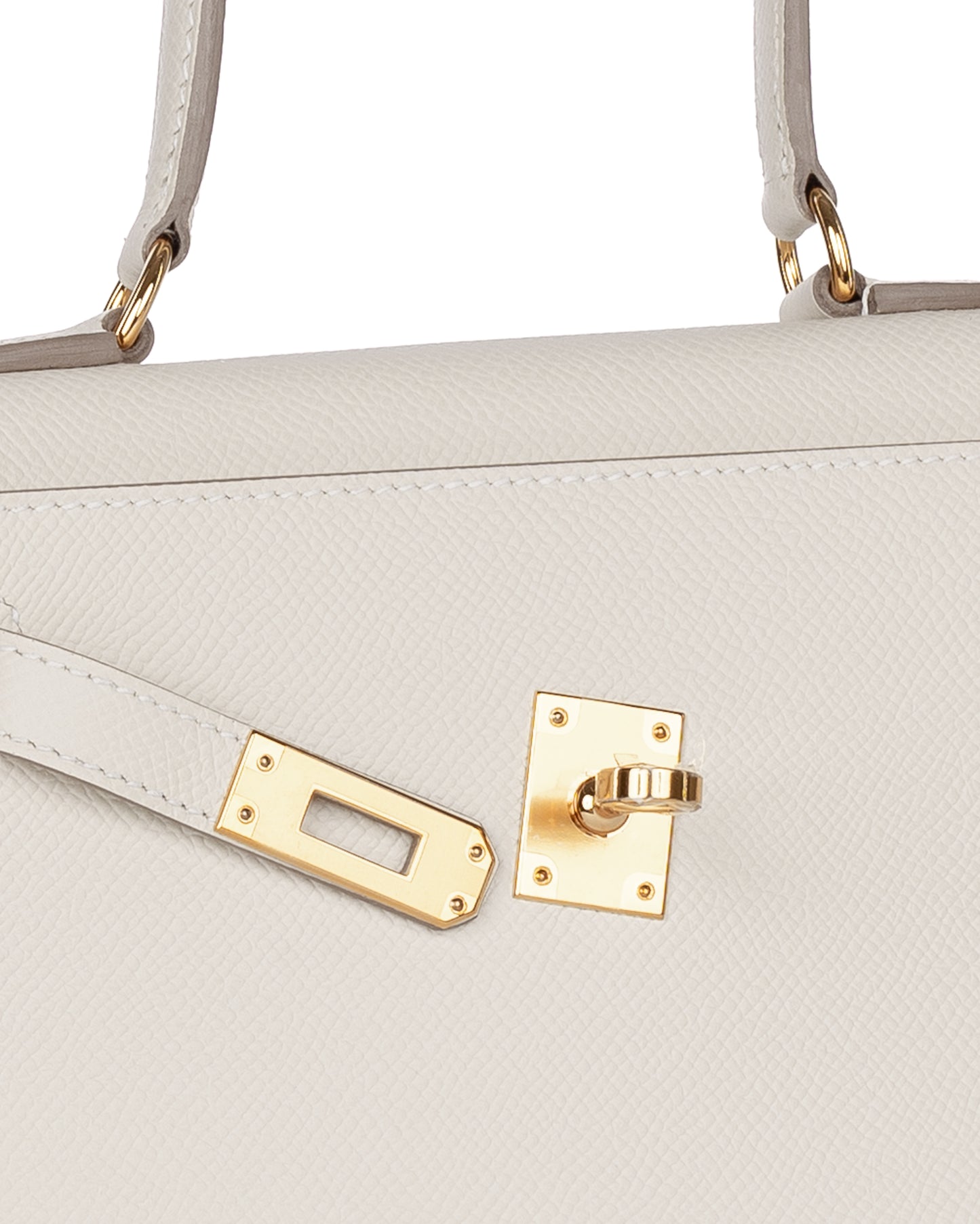 Kelly Desordre Craie in Epsom Leather with Gold Hardware