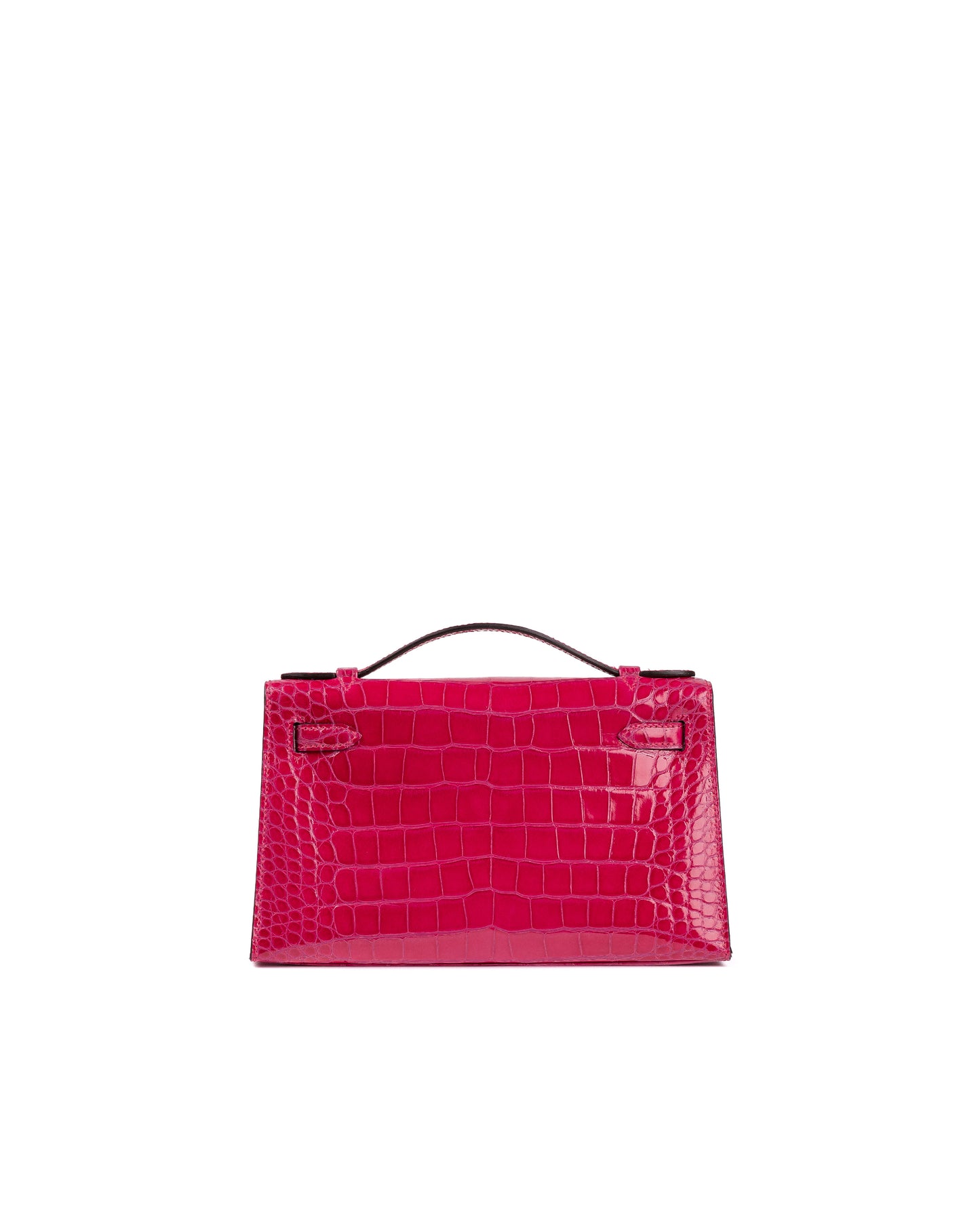 Hermès Kelly Pochette Rose Mexico Shiny Alligator with Palladium Hardware