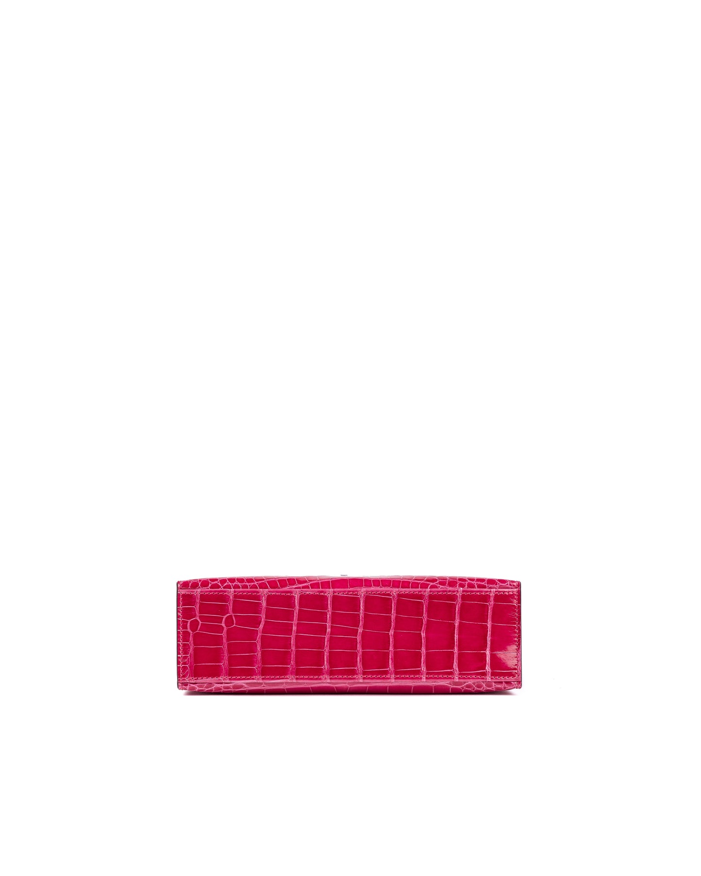 Hermès Kelly Pochette Rose Mexico Shiny Alligator with Palladium Hardware