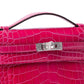 Hermès Kelly Pochette Rose Mexico Shiny Alligator with Palladium Hardware