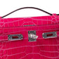Hermès Kelly Pochette Rose Mexico Shiny Alligator with Palladium Hardware