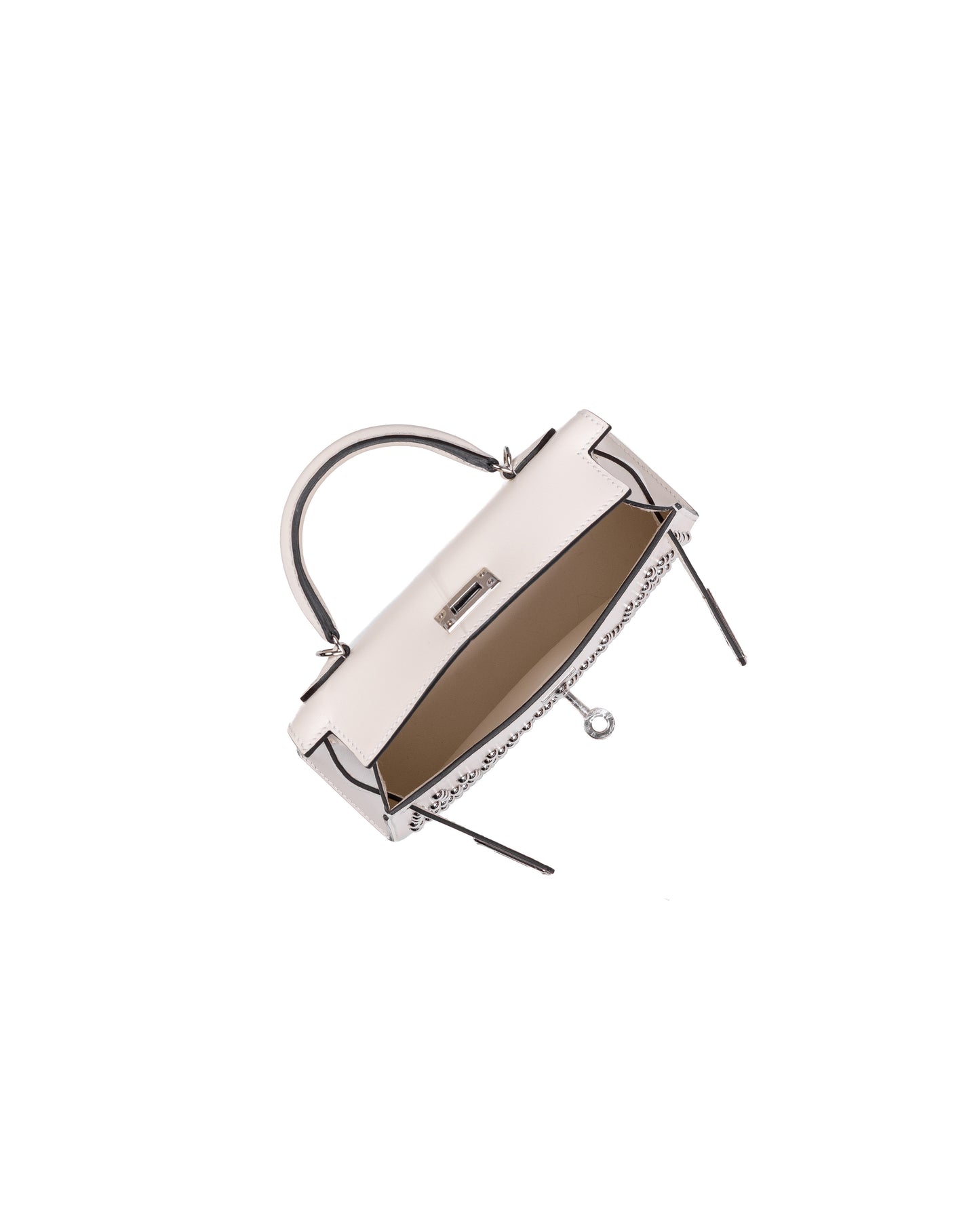 Hermès Kelly 20 Cloute Crème Box Leather with Palladium Hardware