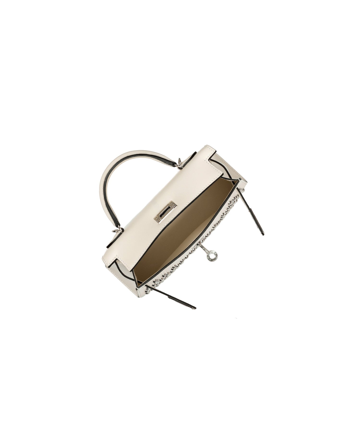 Kelly 20 Cloute Crème Box Leather with Palladium Hardware