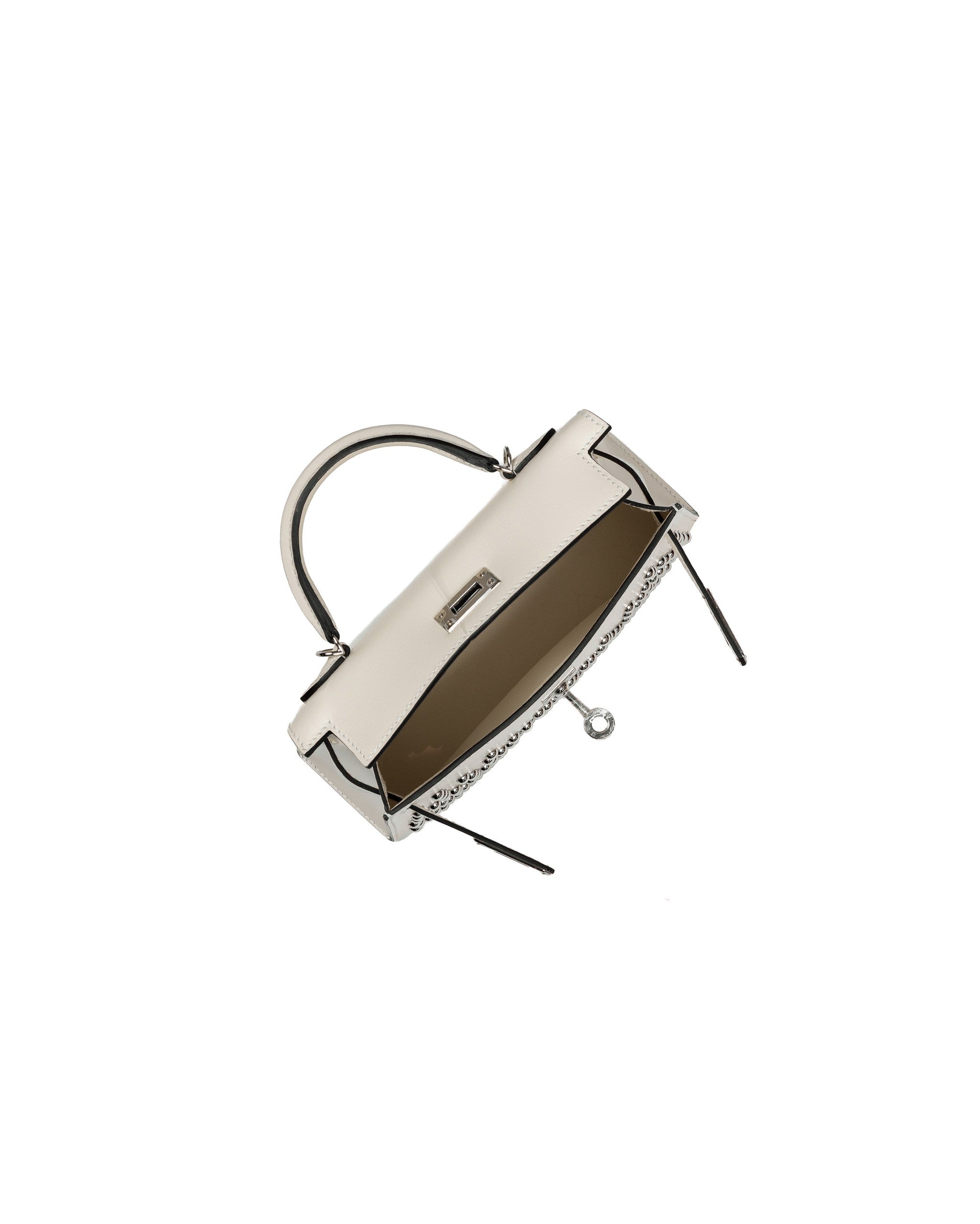 Kelly 20 Cloute Crème Box Leather with Palladium Hardware