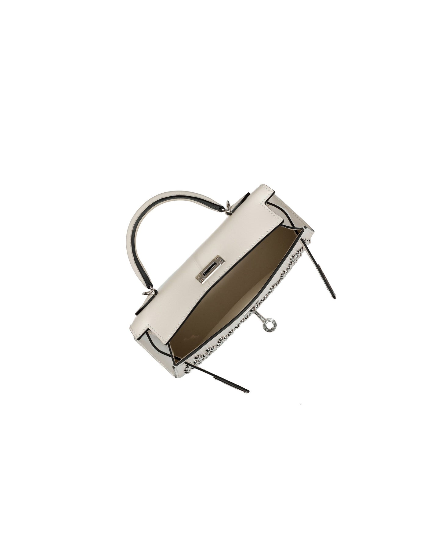 Kelly 20 Cloute Crème Box Leather with Palladium Hardware
