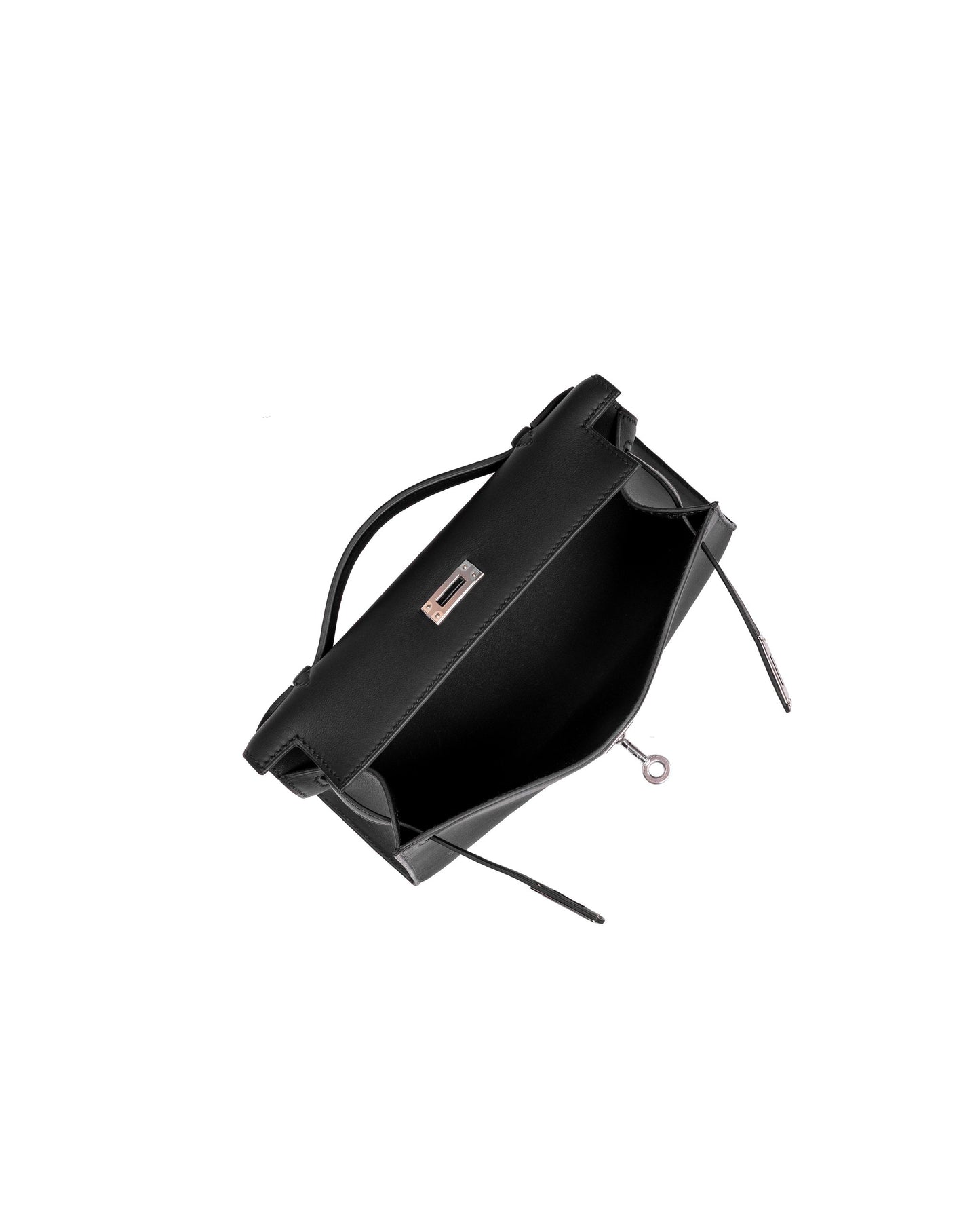 Kelly Pochette Black in Swift Leather with Palladium Hardware