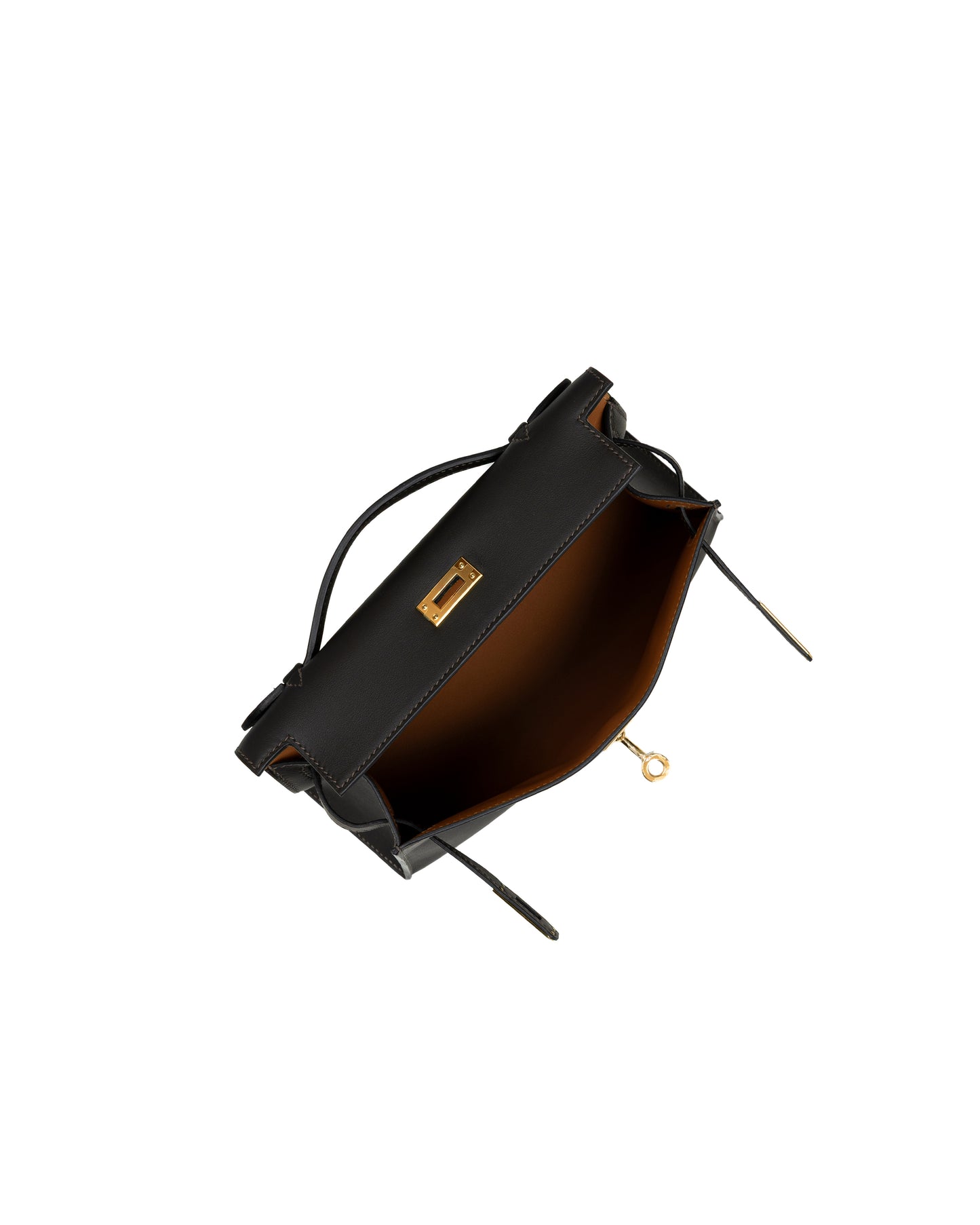 Hermès Kelly Pochette HSS Bai Brun with Gold Interior Swift and Gold Hardware