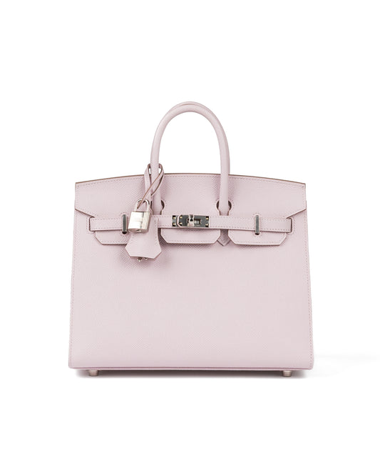 Birkin 25 Sellier Mauve Pale in Epsom Leather with Palladium Hardware