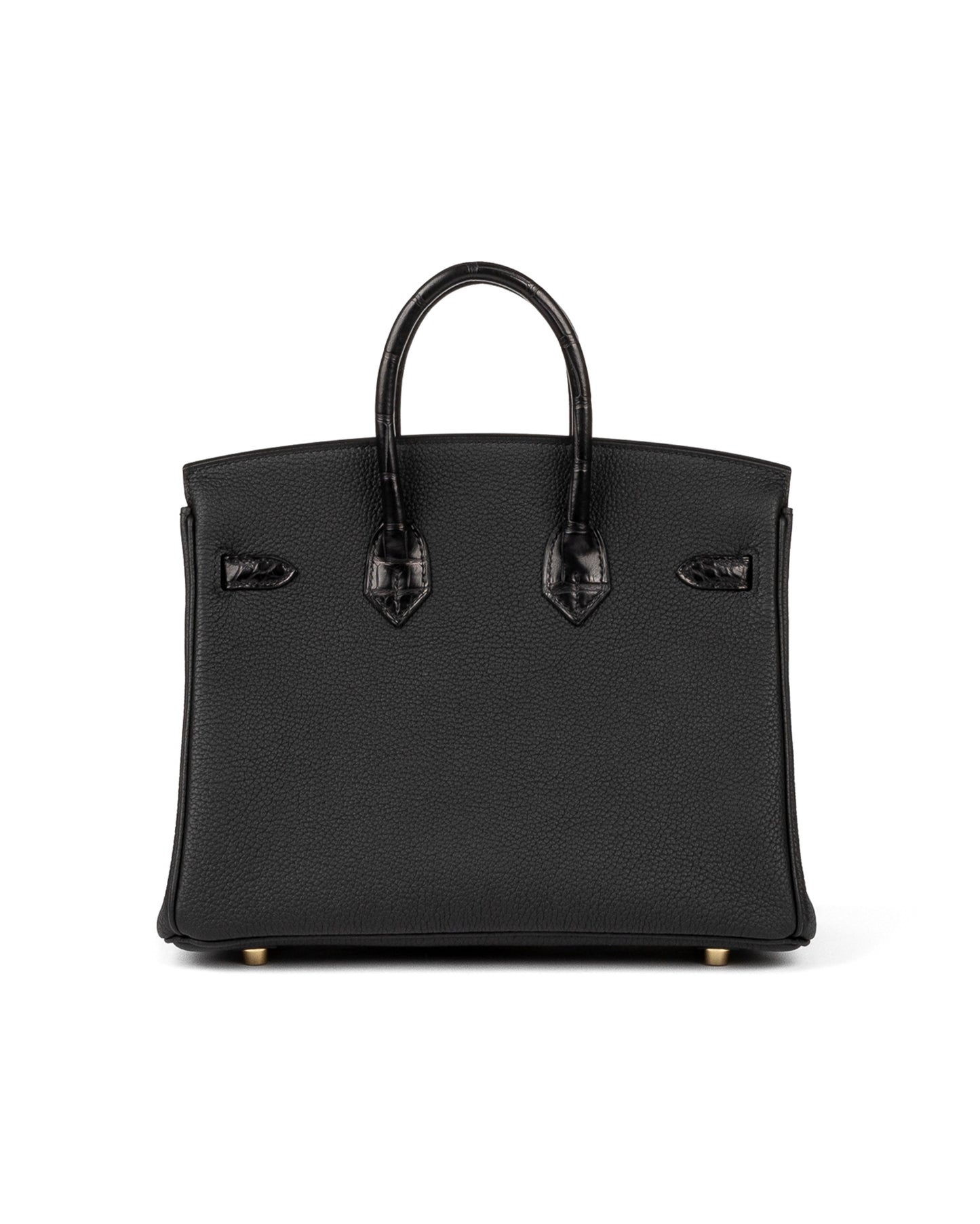 Birkin 25 Black Matte Alligator Touch Togo with Gold Hardware