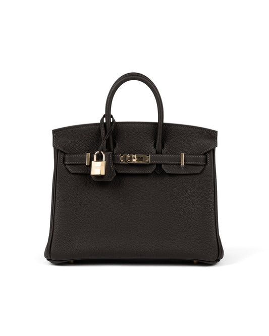 Birkin 25 Bai Brun in Togo Leather with Gold Hardware
