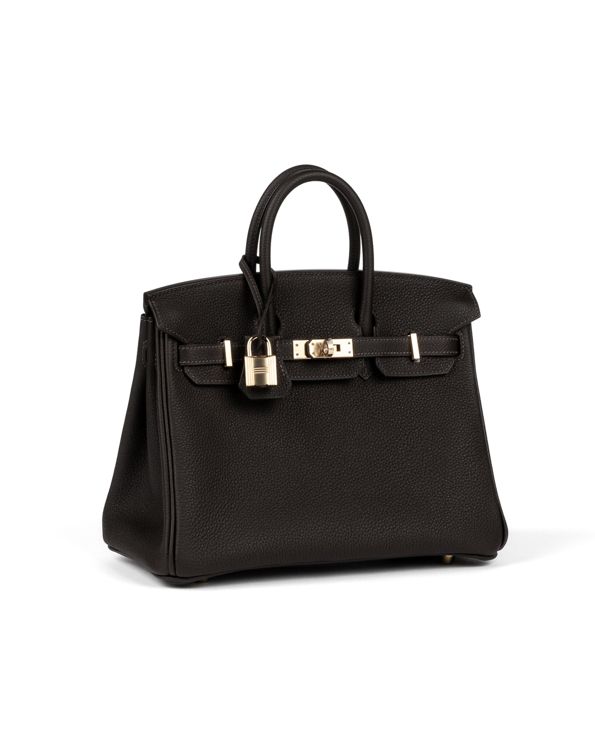 Birkin 25 Bai Brun in Togo Leather with Permabrass Hardware