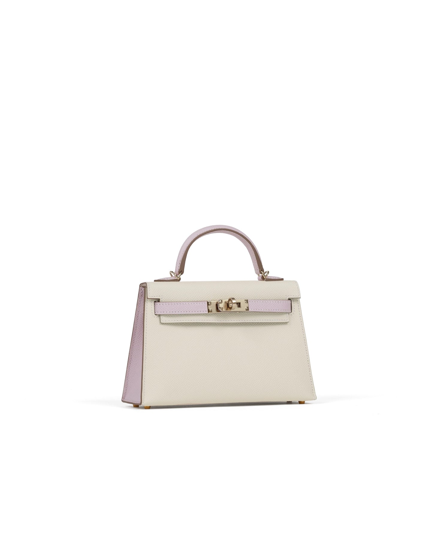 Kelly 20 Sellier HSS Craie/Mauve Pale in Epsom leather with Gold Hardware